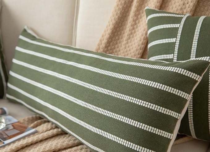 Caflife Boho Lumbar Throw Pillow Cover 14X36 Long Soft Farmhouse Decorative - Image 3
