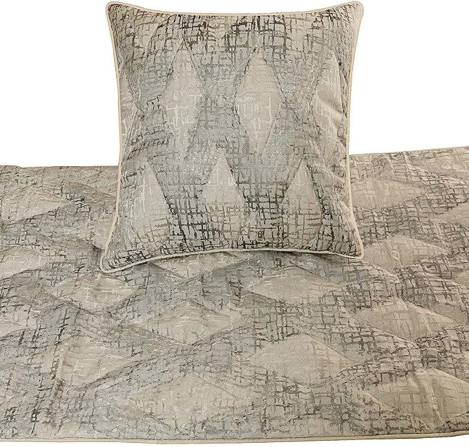 The HomeCentric King Queen Twin Grey Decorative King 90"x18" Bed Runner - Image 2