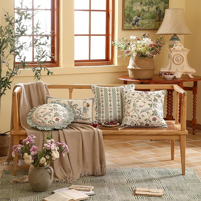 Round Throw Pillow Covers Pack of 2, Decoration Pillows Cushion Covers - Image 3