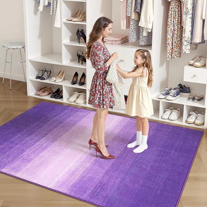 Wonnitar Purple Washable 4x6 Rug, Modern Rugs - Image 7