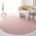 SAFAVIEH Pattern and Solid Collection 6'7" Round Pink PNS320 Non-Shedding Area by SAFAVIEH