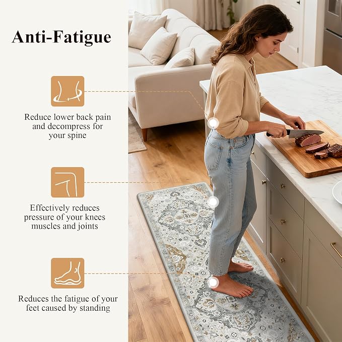 Ileading Anti Fatigue Kitchen Rugs Sets of 2 Cushioned Kitchen Mats - Image 3