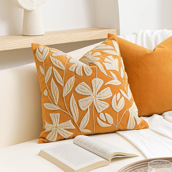BlissBlush Fall Throw Pillow Cover 20x20, Tufted Farmhouse Textured Pillowcase - Image 7