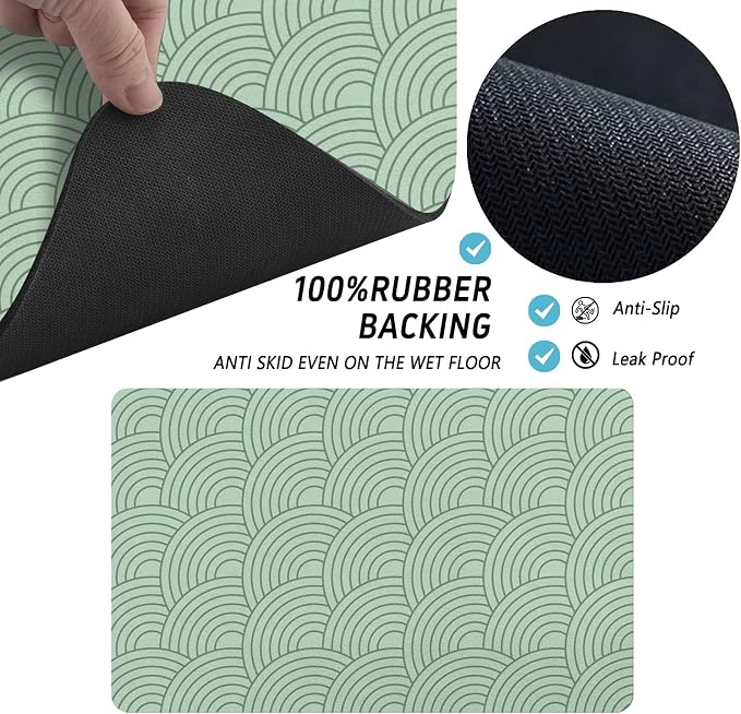 Dog Food Mat for Floors, Absorbent and Quick-Drying Pet Cat Food Mat, - Image 7