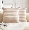 Decorative Boho Throw Pillow Covers, Farmhouse Textured Pillow Case, 18 x 18 by Cethom