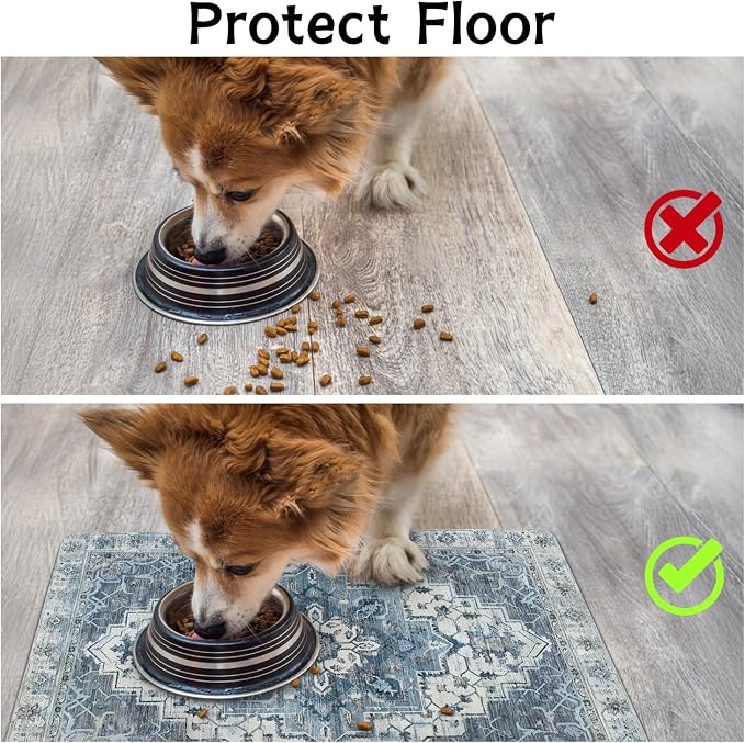 Pet Food Mats for Floor, Absorbent Dog Mat for Food and Water Dispenser Mat - Image 3
