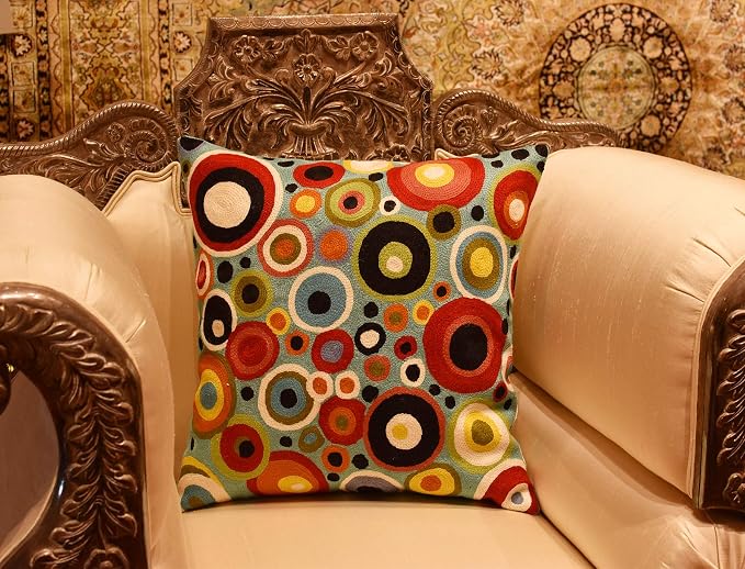 Turquoise Polka Dots Decorative Pillow Cover Contemporary Pillowcase Blue - Image 2