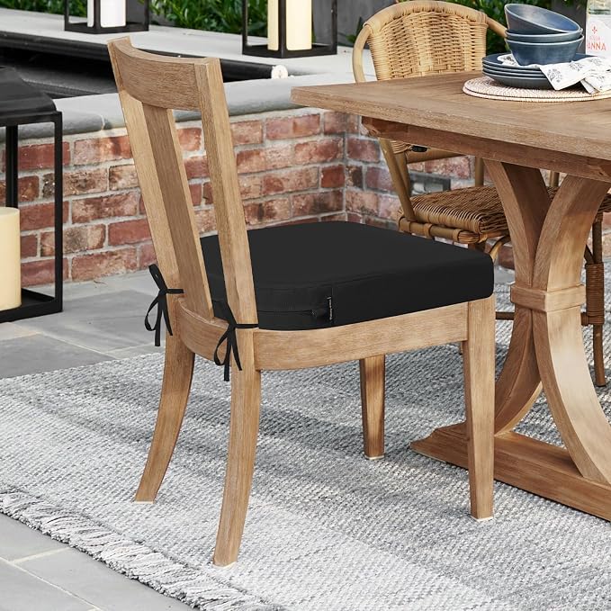 idee-home Outdoor Chair Cushions Set of 4, Thick 19" x 19" x 3" Outdoor Seat - Image 6