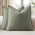 EMEMA Throw Pillow Covers Decorative Linen Pillow Covers 20x20 Inch Light Olive by EMEMA
