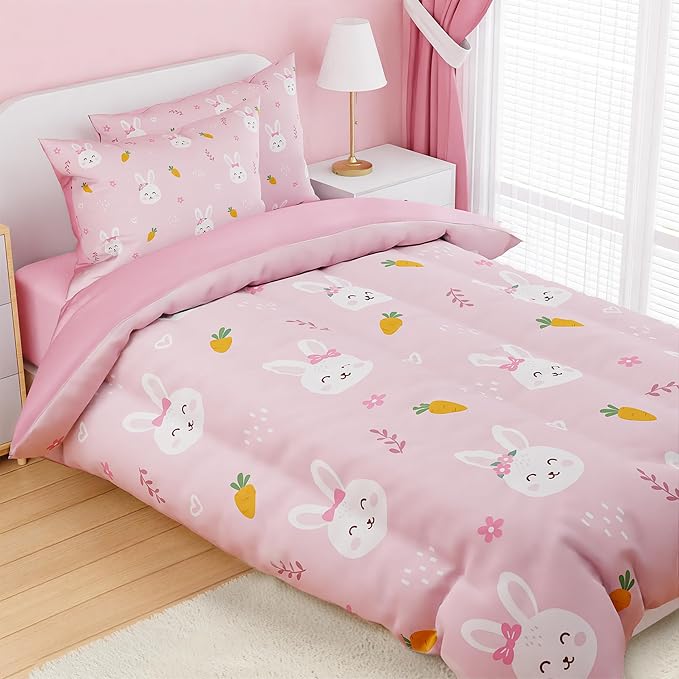 SANDJEST Rabbit Comforter Set Full Size 98x86in - Image 4