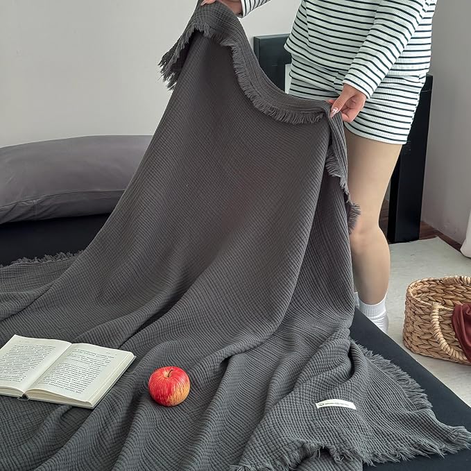 MorroMorn 100% Cotton Muslin Throw Blanket - Image 4