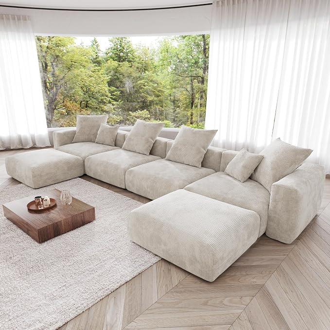 JACH 181" Oversized Modular Sectional Sofa, U-Shaped Deep 4-Seats Sectional by Unknown
