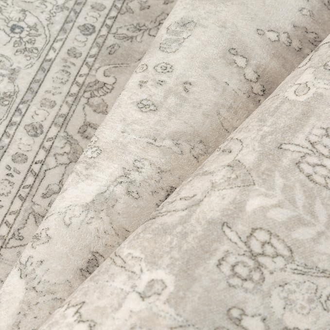 Beige 3x5 Area Rug Washable Vintage Carpet - Image 7