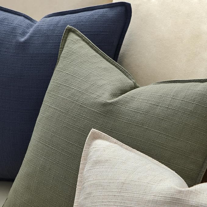 MIULEE Decorative Euro Sham Pillow Covers 24x24, 2 Pack Large Boho Farmhouse - Image 3