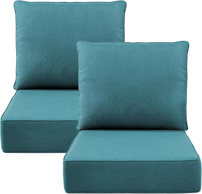 Luxury 6" Outdoor Cushions for Patio Furniture, Fade Resistant Couch Chair by Pugire