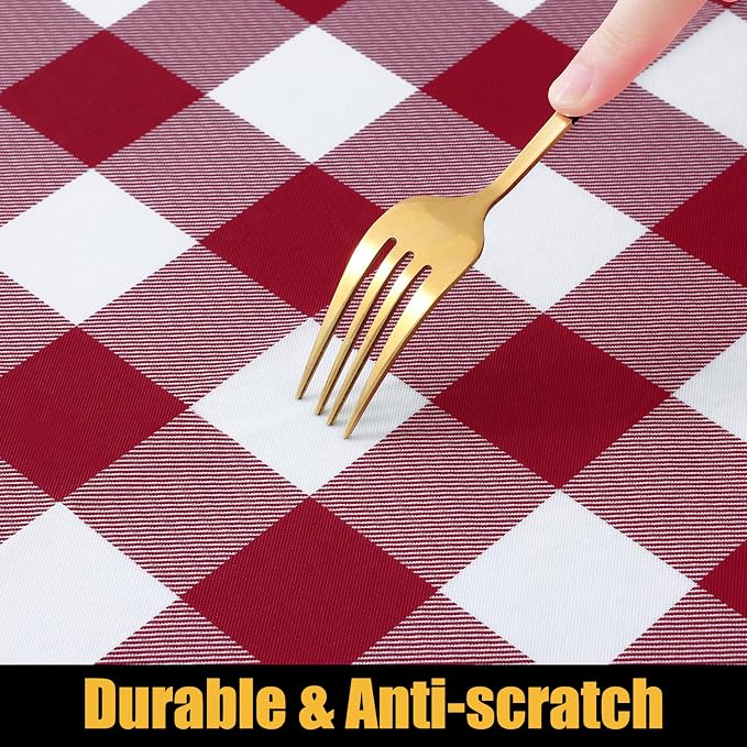 Smiry Rectangle Picnic Table Cloth, Elastic Waterproof Fitted Vinyl Tablecloths - Image 7