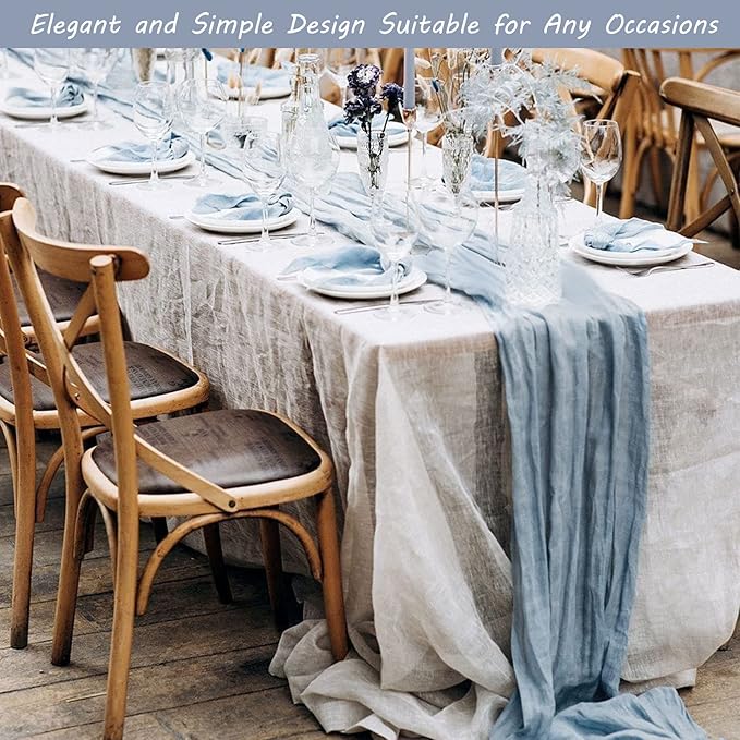 12 Pack 10Ft Cheesecloth Table Runner 35x120 Inch Boho Gauze Table Runner - Image 7