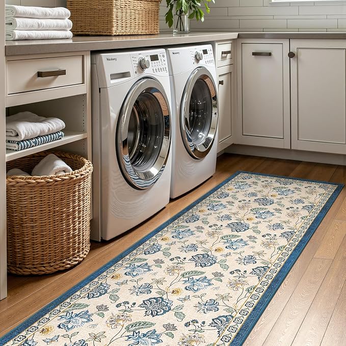 jinchan Elora 3x8 Floral Runner Rug - Image 3