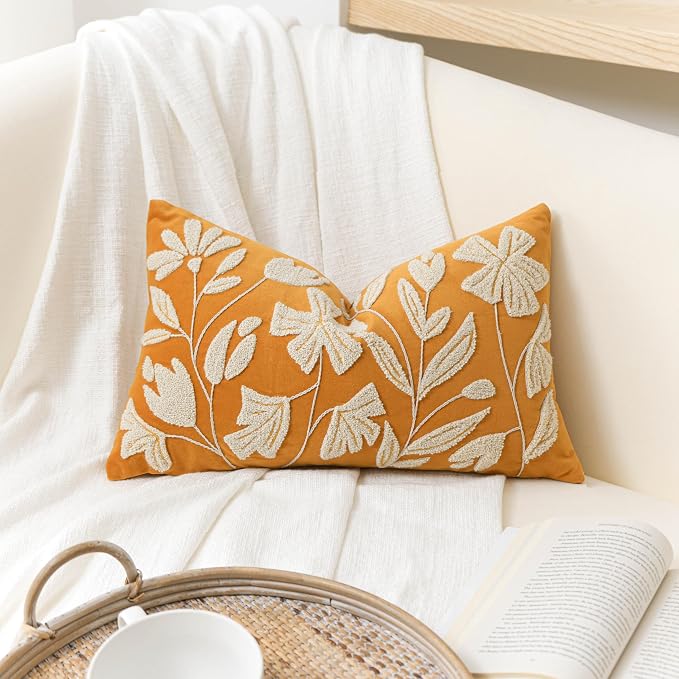BlissBlush Fall Throw Pillow Cover 12x20, Tufted Farmhouse Textured Pillowcase - Image 8