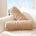 Cheer Collection Faux Fur Bolster Pillows – Soft Decorative Cylinder Pillows by CheerCollection