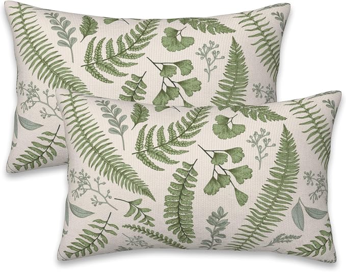 Leaves and Herbs Throw Pillow Cover Case Vintage Floral Botanical Throw Pillows by Naqiuli