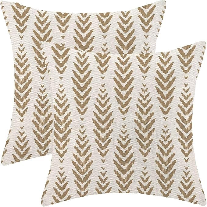 BETGINY Tan Khaki Boho Pillow Covers 18 x 18 Inch Pack of 2, Bohemian Ethnic by BETGINY