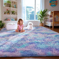 Ophanie Rainbow Purple Rug for Bedroom Girls, Kids Fluffy Kawaii Fuzzy Furry by Ophanie