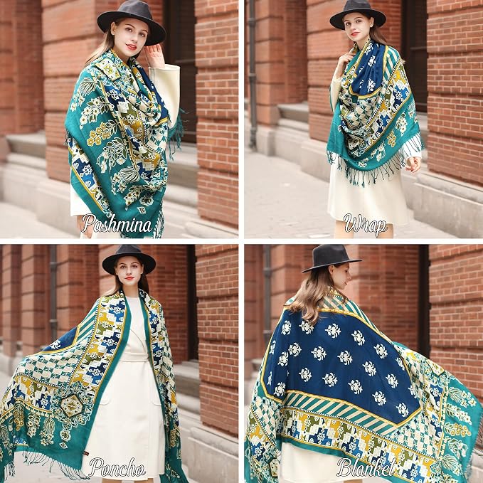 DANA XU 100% Merino Wool Pashmina Shawl - Image 5