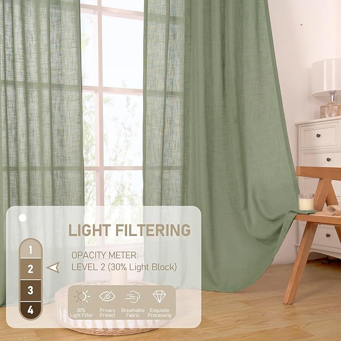 LAMIT Extra Wide Linen Curtains - Image 4
