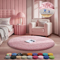Ophanie Pink Round Rug for Bedroom Girls, Kids Fluffy Kawaii Fuzzy Shag Circle by Ophanie