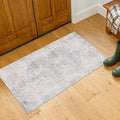 Light Blue 2x4 Runner Rug for Entryway Indoor, Kitchen Floor Waterproof by HazoHaus