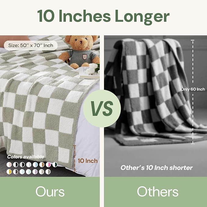 WRENGONGE Grey Blue Throw Blanket, 50x70 Soft Cozy Striped Throw Blankets - Image 2