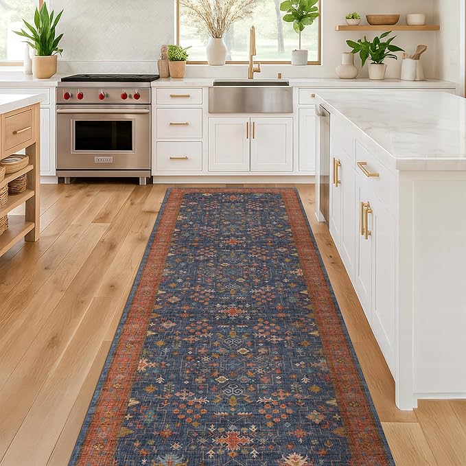 Washable 12 ft Long Runner for Kitchen Floor by HazoHaus