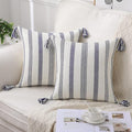 Smile Bee Spring Boho Outdoor Throw Pillow Covers Set of 2, Decorative Woven by SmileBee
