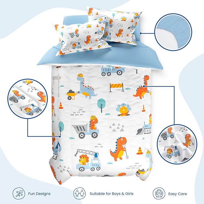 SANDJEST Dinosaur Comforter Set Full Size 98x86in - Image 2