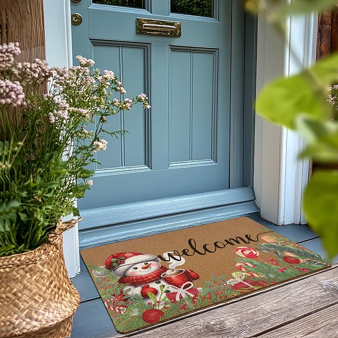Christmas Snowman Door Mat, Winter Welcome Doormat, Christmas Holiday Welcome - Image 2