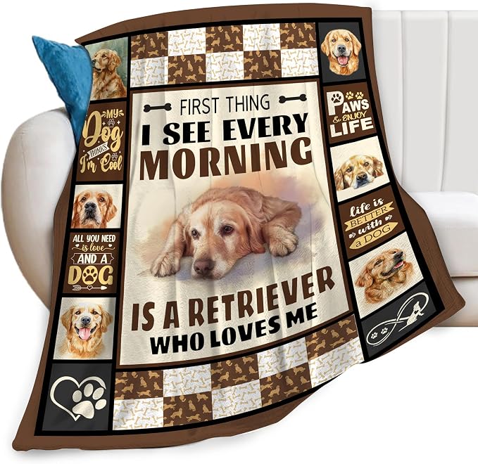 Golden Retriever Dog Print Blanket Best Dog Pet Animal Throw Blankets by feorafei