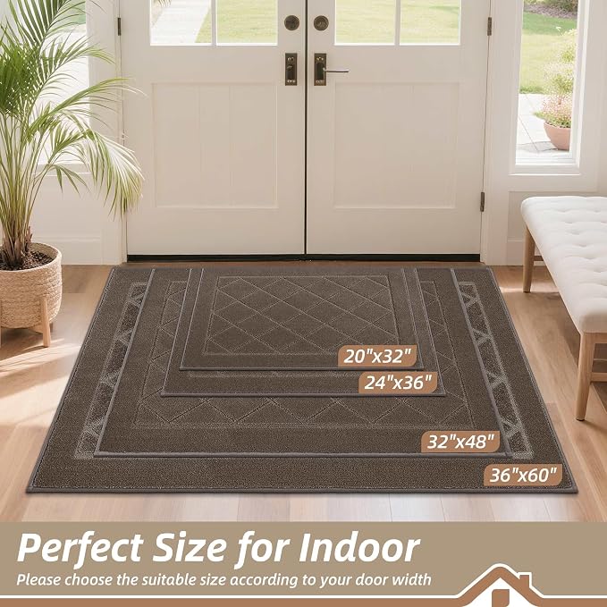 BEQHAUSE Dirt Trapper Door Mat 32" x 48", Doormat Non-Slip Entryway Rugs - Image 2