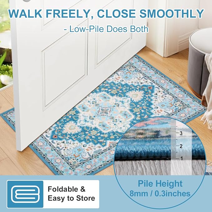 WILLSUN Washable Area Rugs, 5x7 Non-Slip Boho Large Area Rugs - Image 4