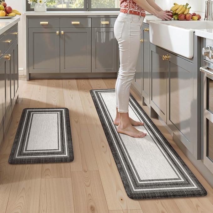 KIMODE Anti Fatigue Kitchen Mats, Non Slip Farmhouse Kitchen Rugs Sets 2 Piece - Image 7