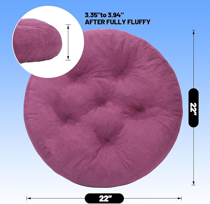 Meditation Floor Pillow Set of 2, Round Large Pillows Seating - Image 2