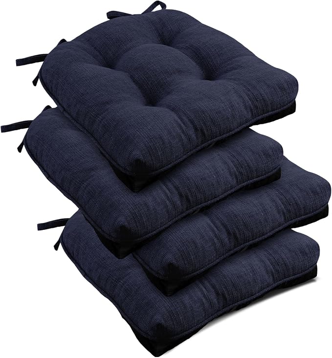 downluxe Indoor Chair Cushions for Dining Chairs, Tufted Overstuffed Textured by Downluxe