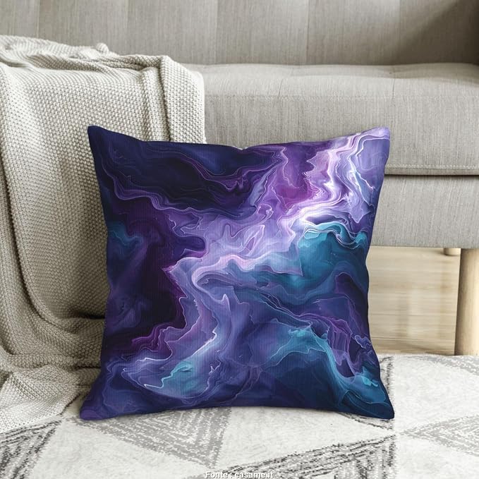 Purple Teal Turquoise Galaxy Nebulous 18x18 inches Throw Pillow Covers Cozy - Image 6