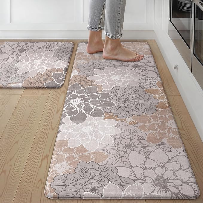 GENIMO Kitchen Mats for Floor, Kitchen Rugs Non Slip Washable Sets of 2 by GENIMO