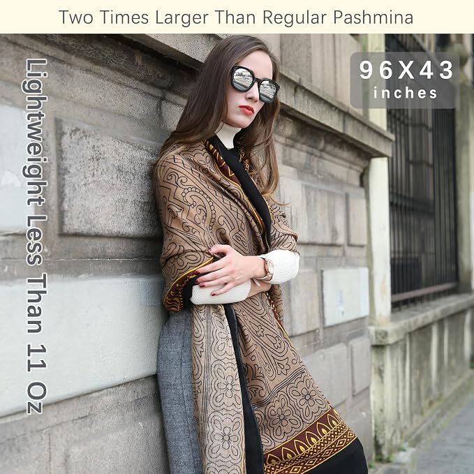 DANA XU 100% Merino Wool Pashmina Shawl - Image 6