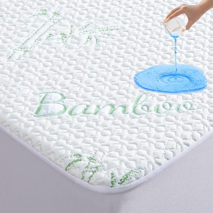 GOONIK Twin Size Mattress Protector, Breathable Bamboo Viscose Waterproof Twin by GOONIK
