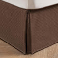 MIYE Pleated Waffle Weave Bed Skirt, Tailored Dust Ruffle 16 Inch Drop Easy Fit by MIYE