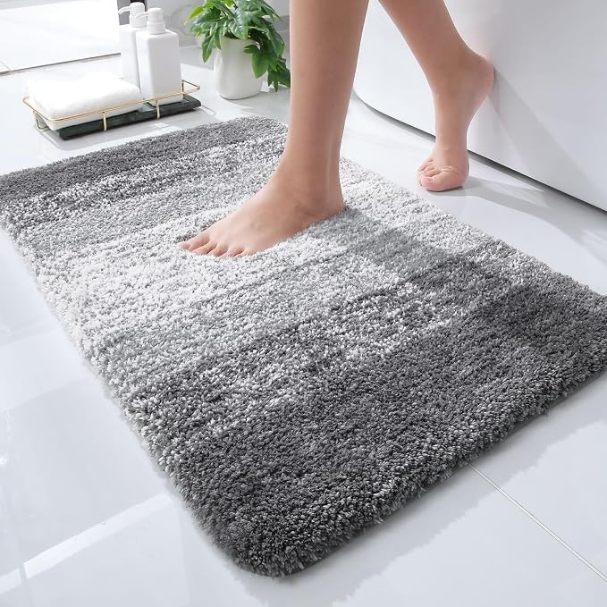 OLANLY Bathroom Rugs Mat 24x16, Extra Soft Absorbent Microfiber Bath Rugs by OLANLY
