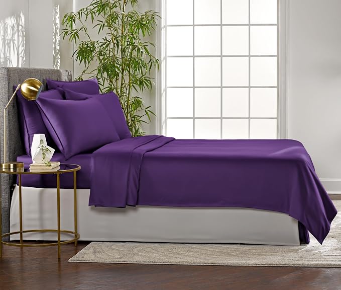 Pure Bamboo Twin Sheets, Genuine 100% Organic Viscose Derived from Bamboo Bed - Image 4