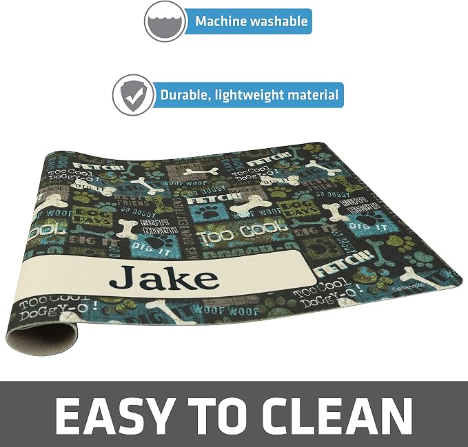 Drymate Personalized Pet Bowl Placemat, Custom Dog & Cat Food Feeding Mat - Image 4